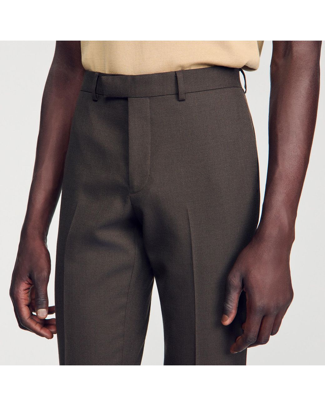 Sandro Black Wool Suit Trousers for men