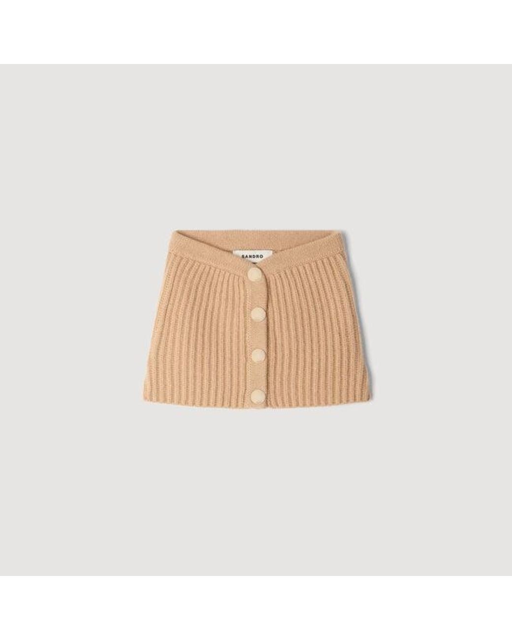 Sandro Natural Standing Collar With Buttons
