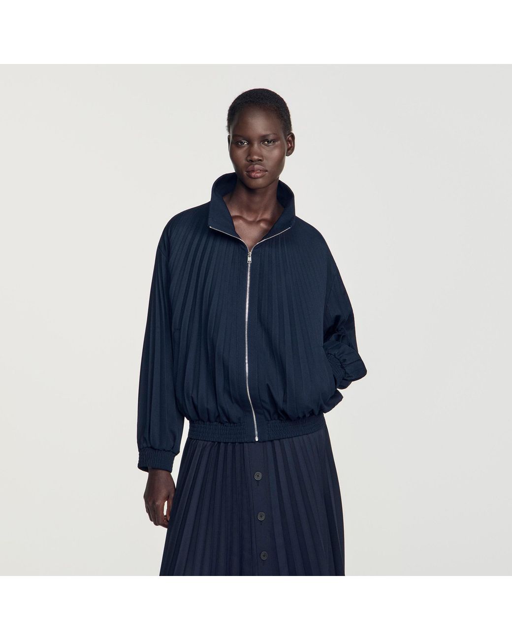 Blouson plissé Sandro en coloris Blue