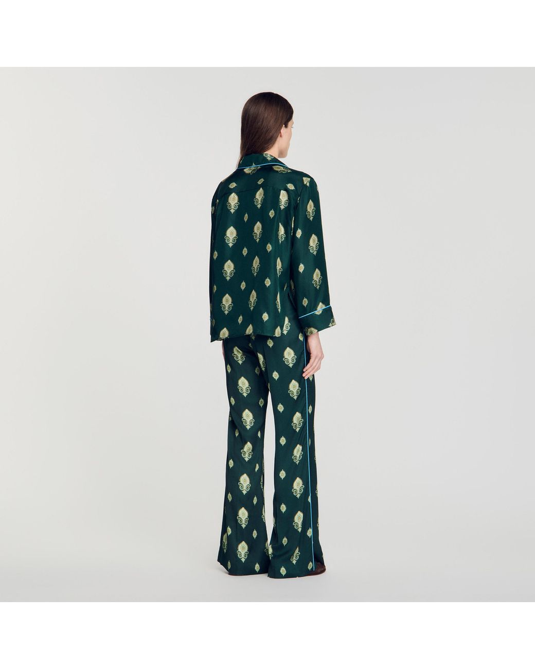 Sandro Blue Paisley Print Pyjama Shirt