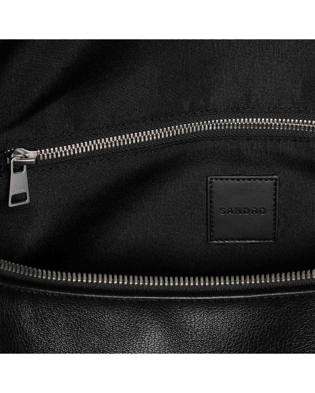 Sandro Black Leather Weekend Bag for men