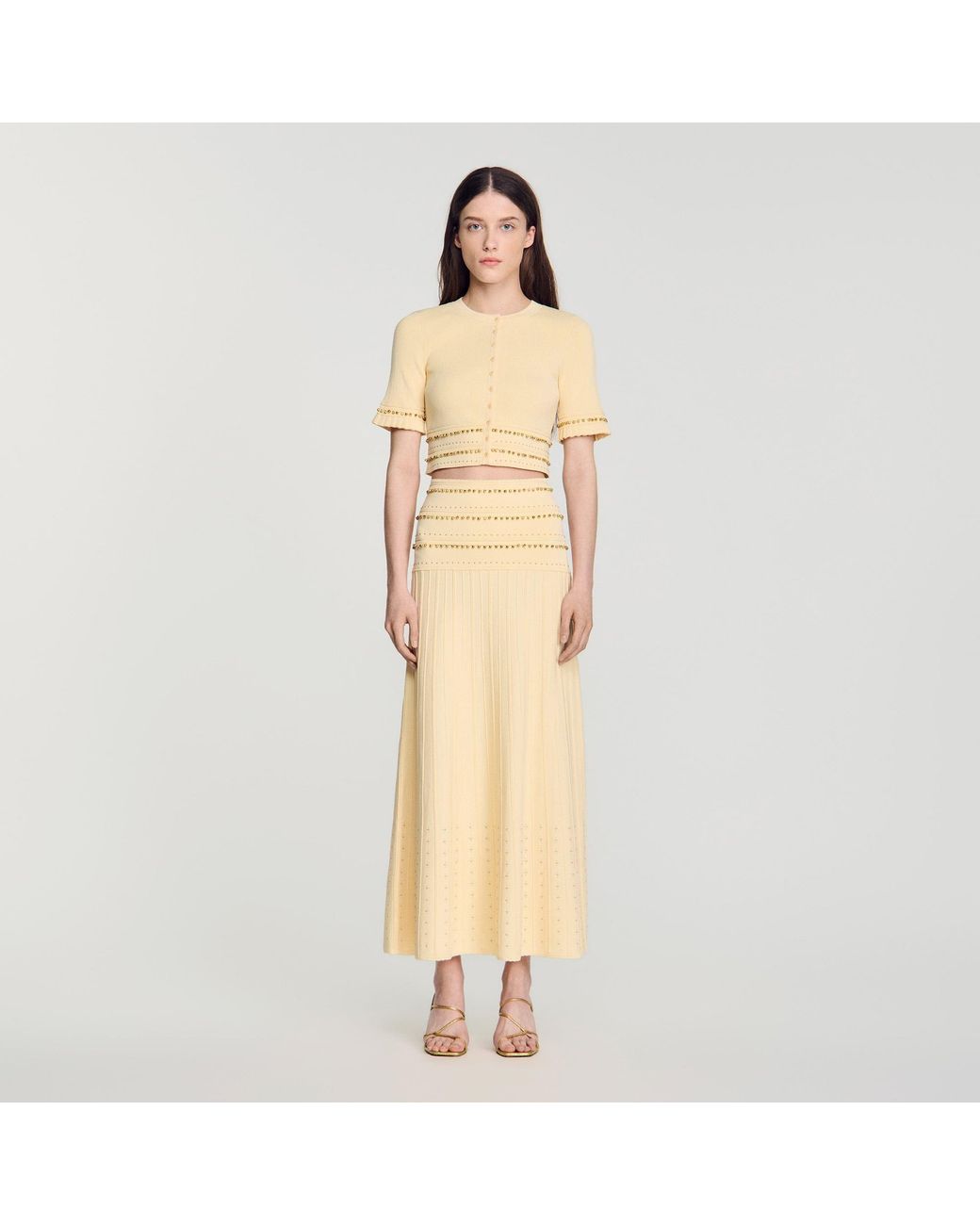 Sandro Natural Maxi Tassel Skirt