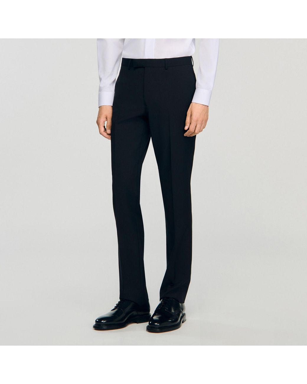 Sandro White Satin Detail Trousers for men
