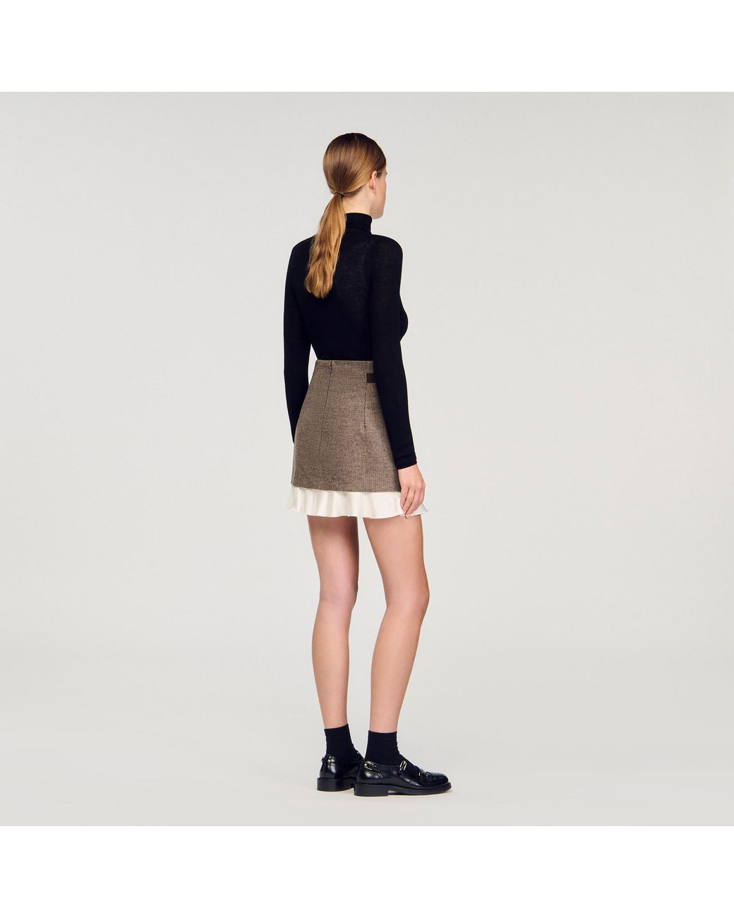 Jupe Noire Sandro Taille 2 - Style Volants - Occasion En Très Bon Etat (TBE)