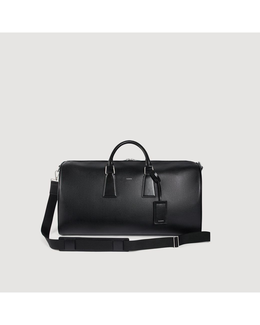 Sandro Black Leather Weekend Bag for men