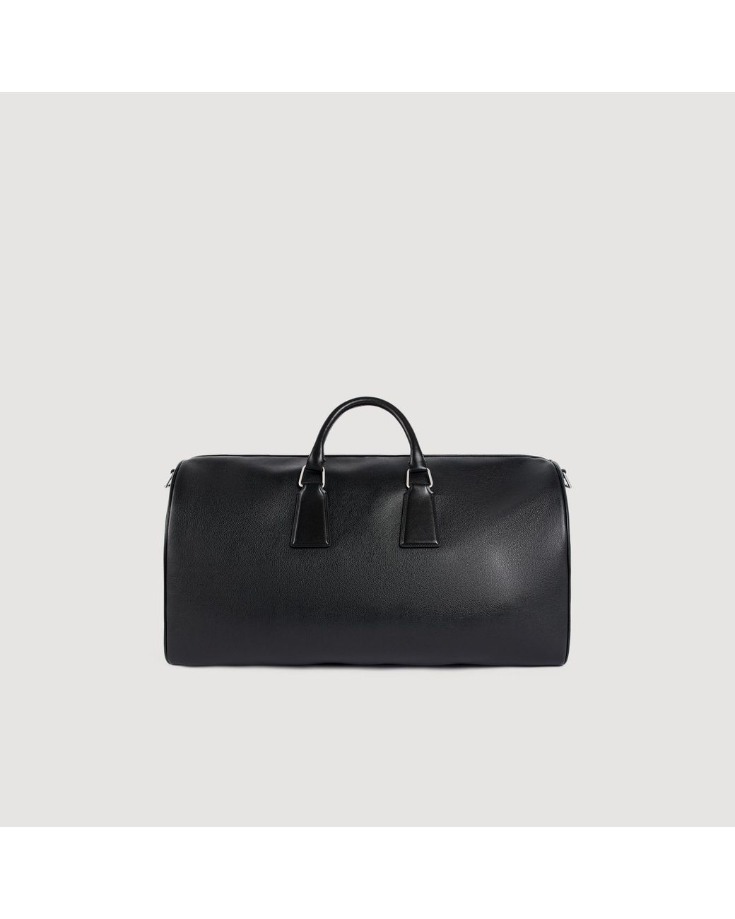 Sandro Black Leather Weekend Bag for men