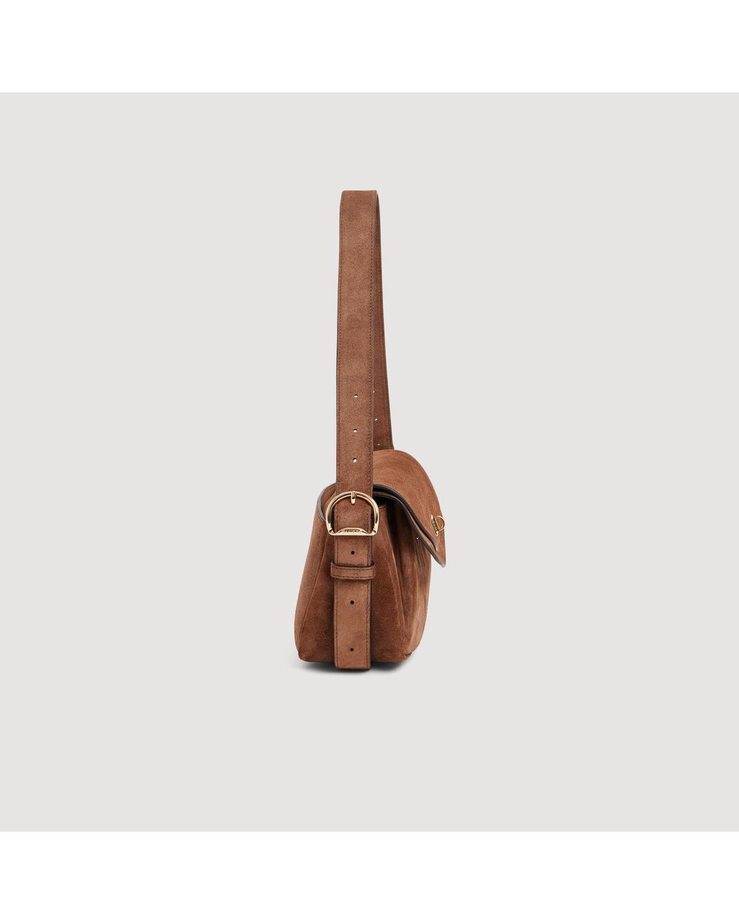 Sandro Brown Le Mambo Suede Bag