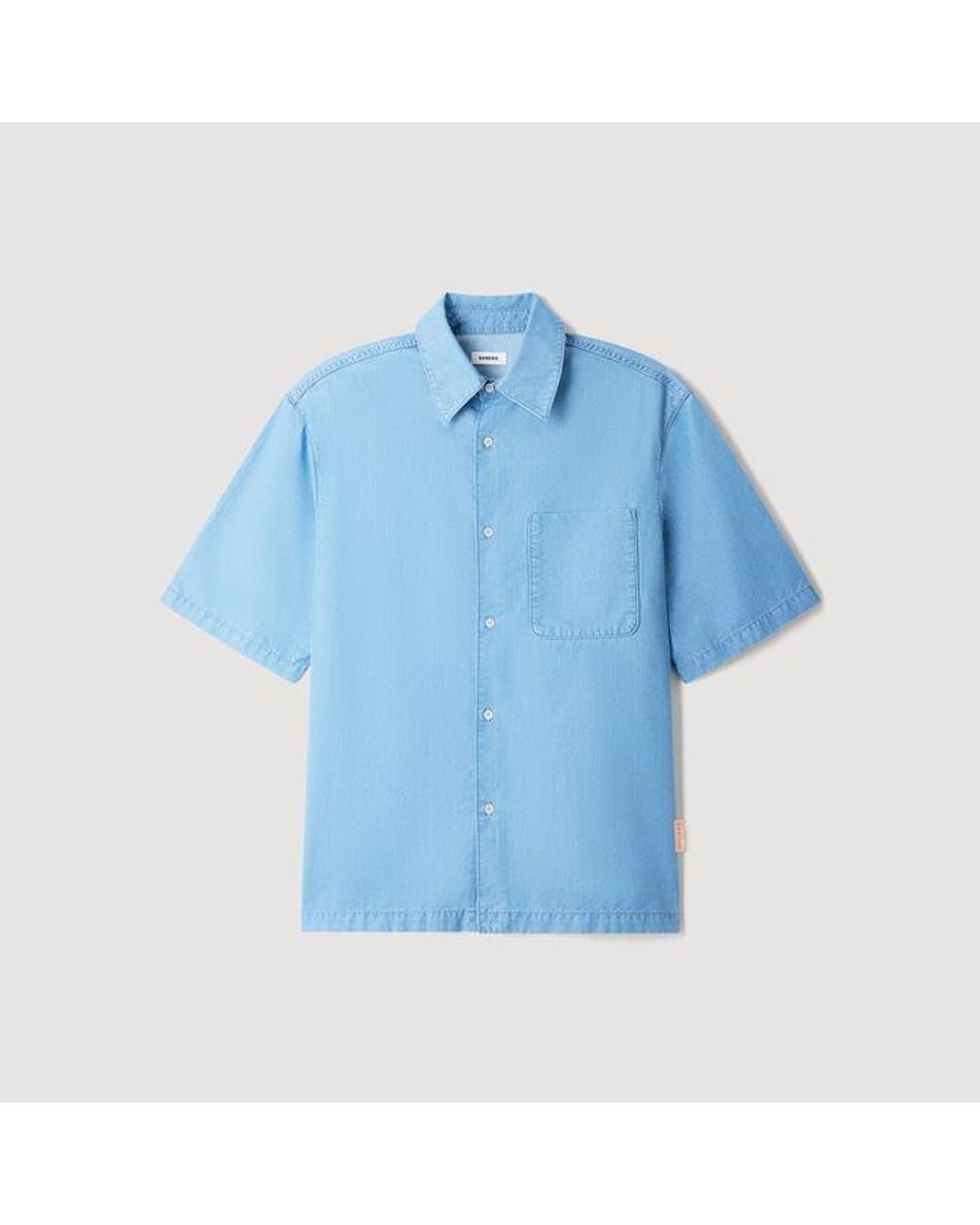 Sandro Blue Loose-Fit Faded Shirt for men
