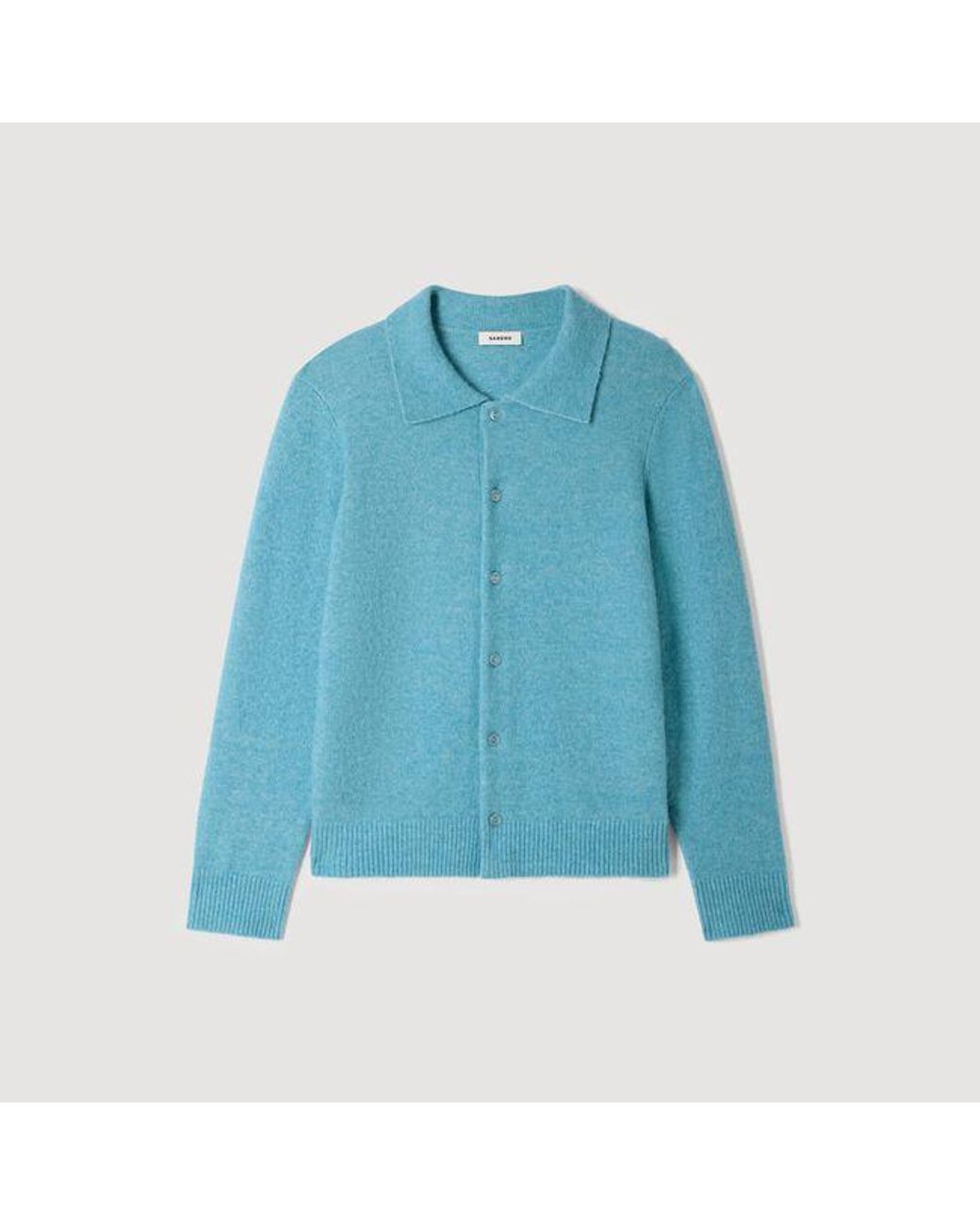 Sandro Blue Alpaca And Wool Cardigan for men