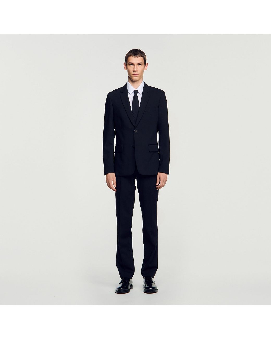 Sandro Blue Virgin Wool Suit Jacket for men