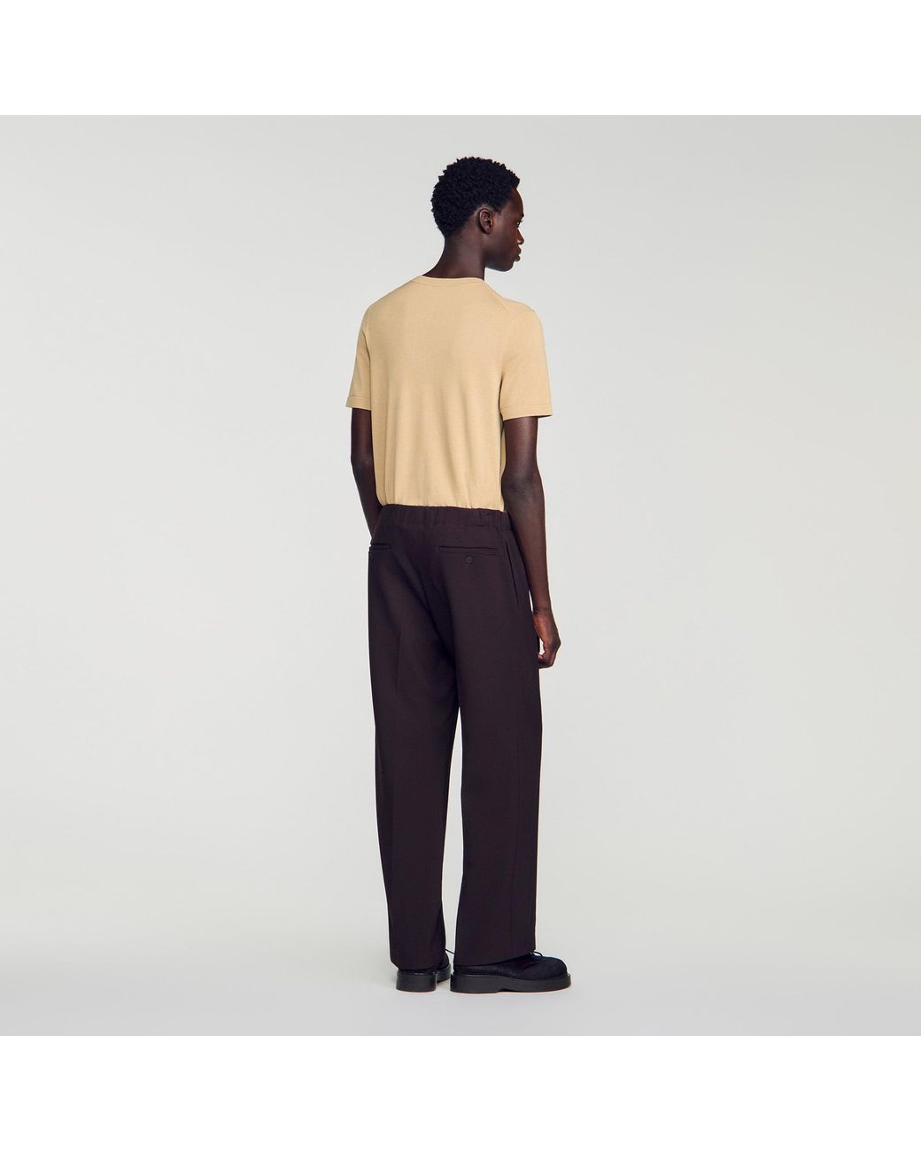 Sandro Gray Wide-Leg Trousers for men