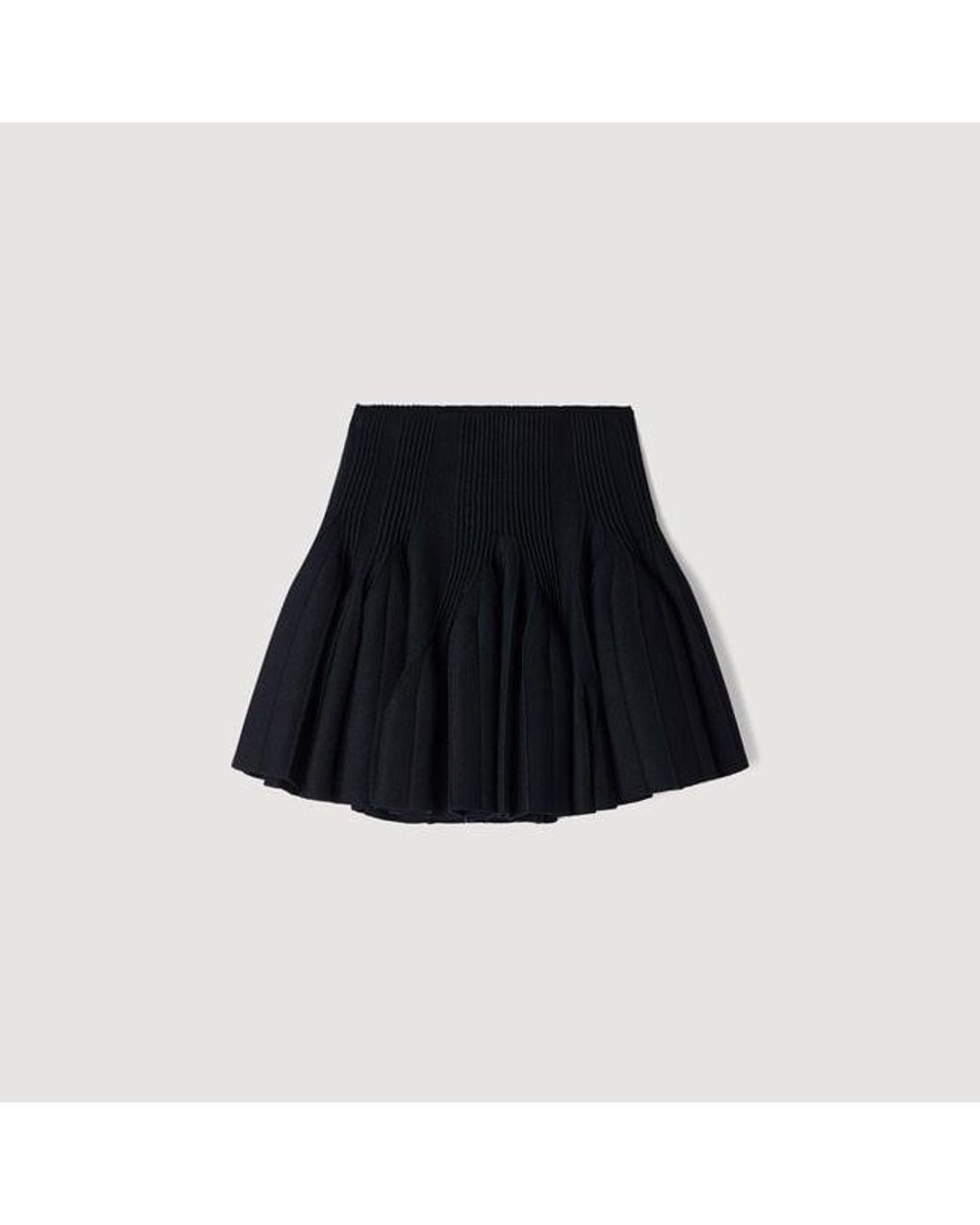 Sandro Blue Short Knit Godet Skirt