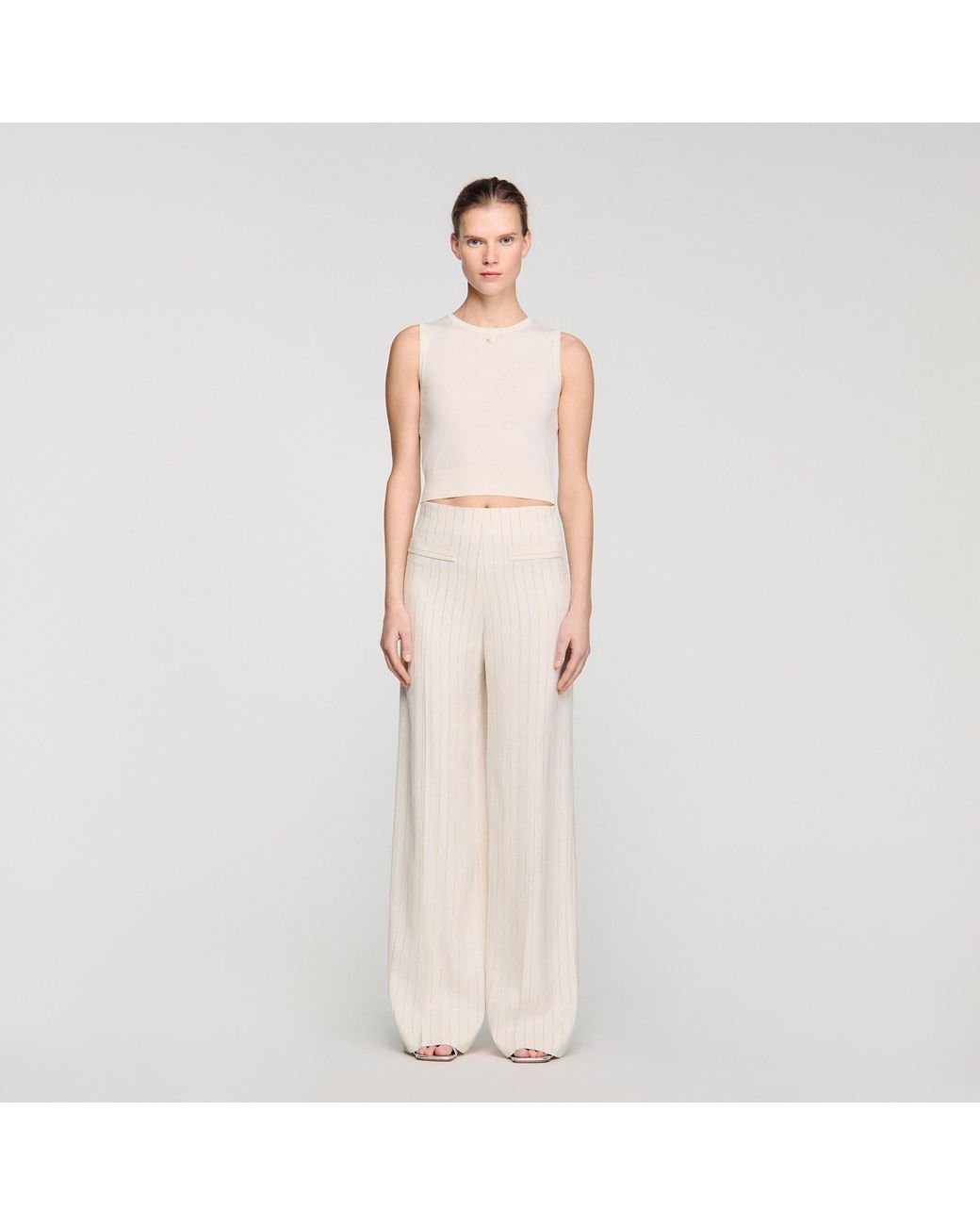 Sandro Natural Striped Trousers