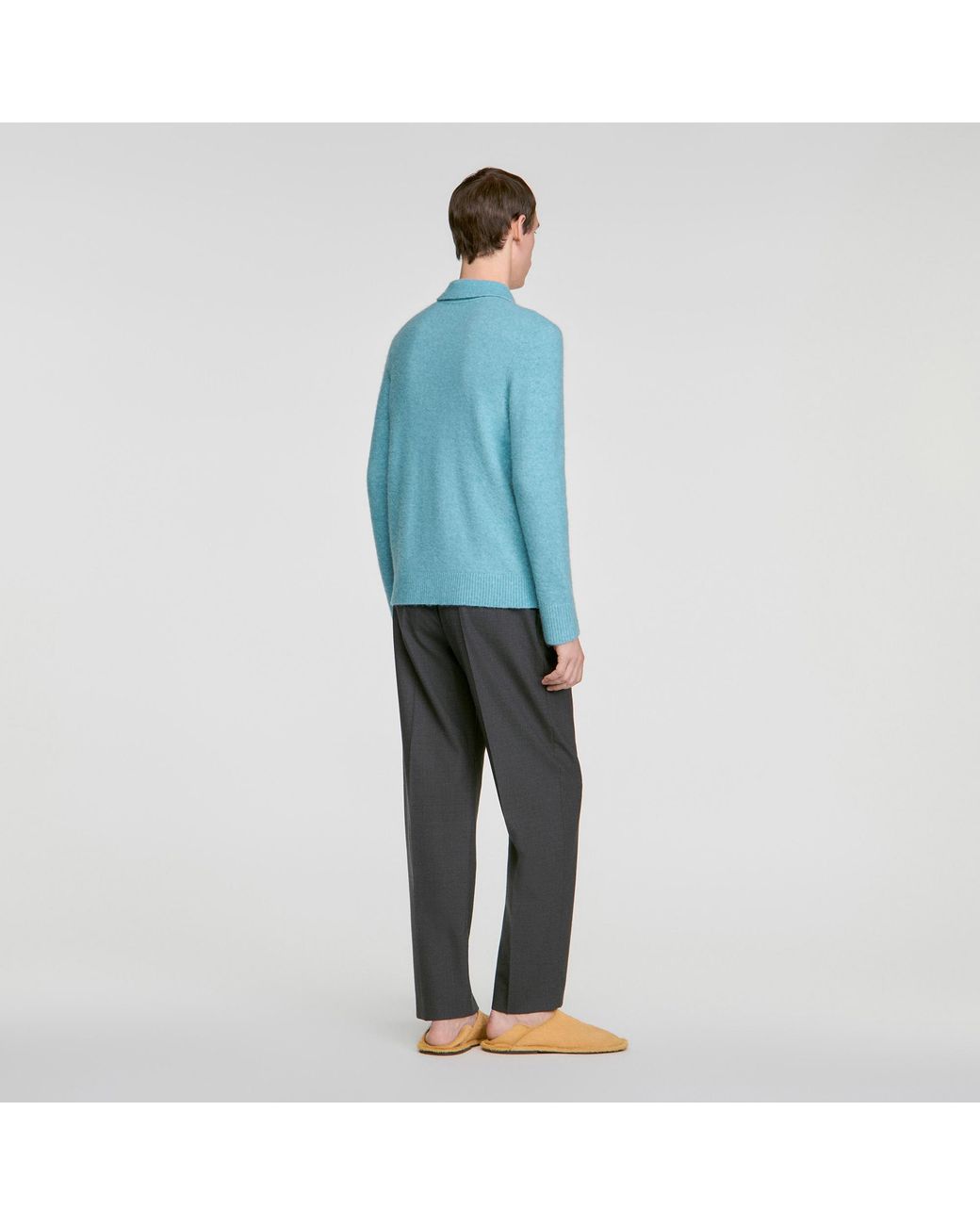 Sandro Blue Alpaca And Wool Cardigan for men