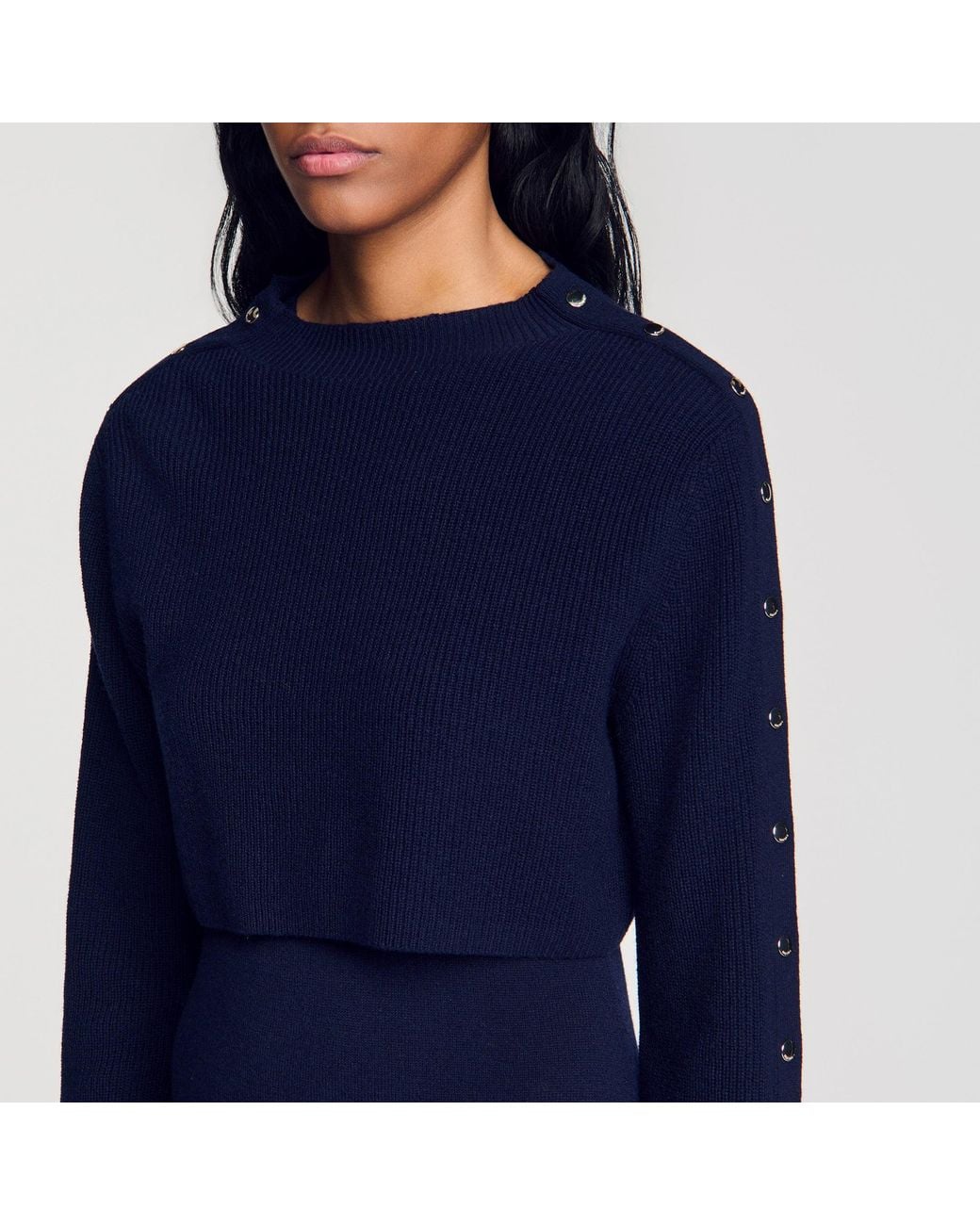 Sandro Blue In-1 Knit Maxi Dress