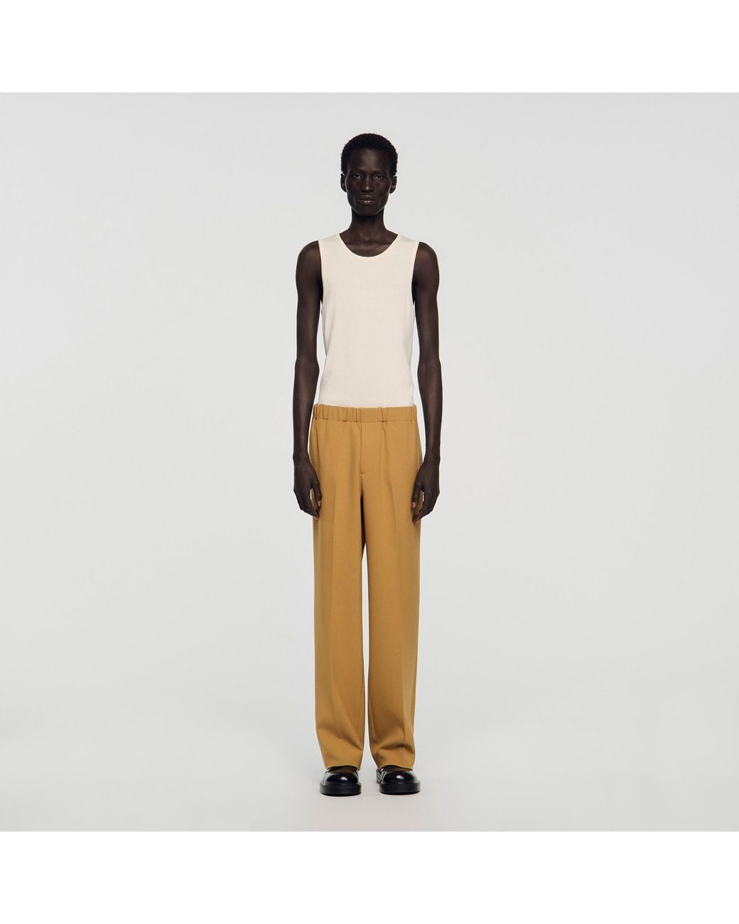 Sandro Natural Wide-Leg Trousers for men