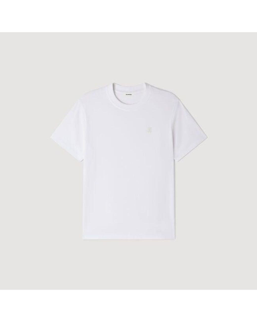 Sandro White Cotton Logo T-Shirt for men