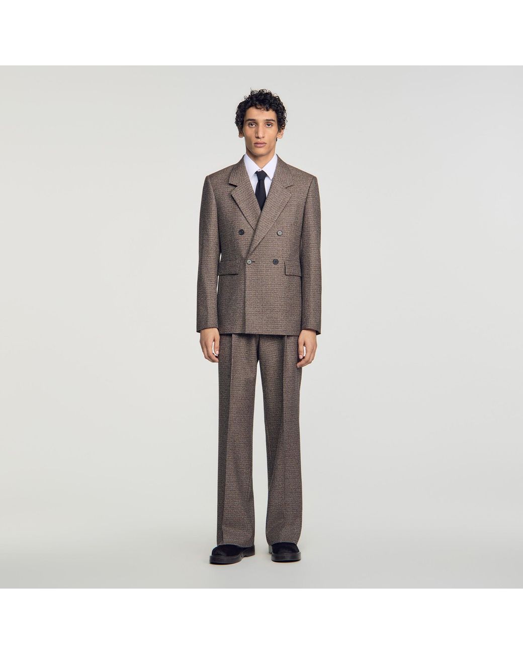 Sandro Gray Wool Suit Jacket for men