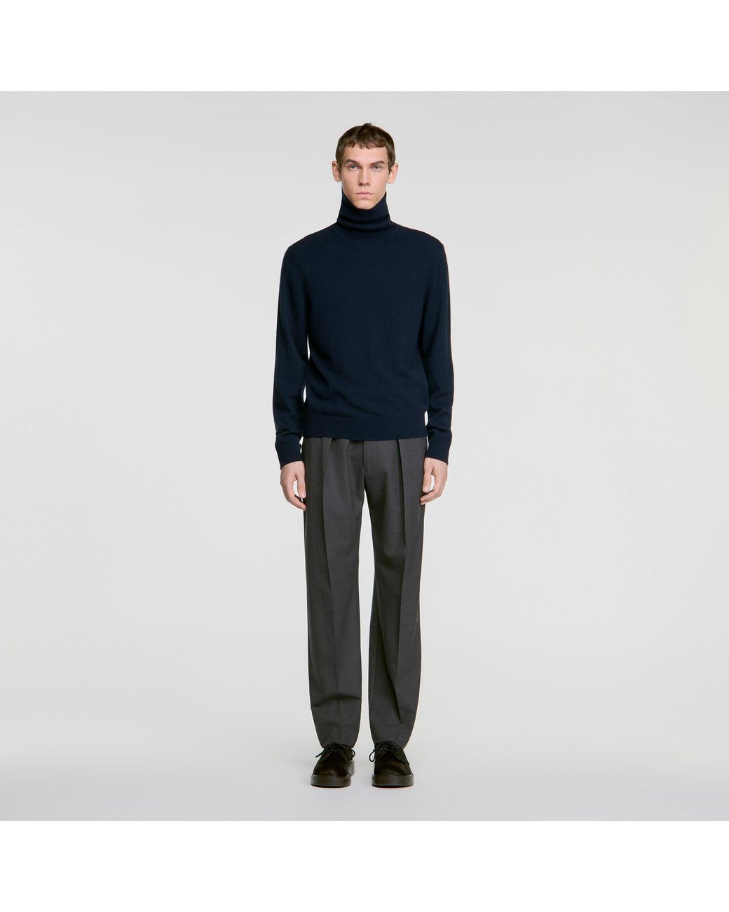 Sandro Blue Cashmere Turtleneck Sweater for men