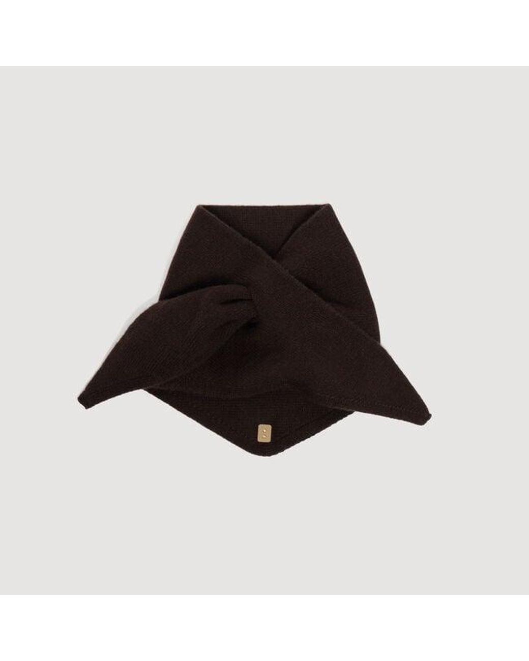 Sandro Black Wool Pull Through Scarf