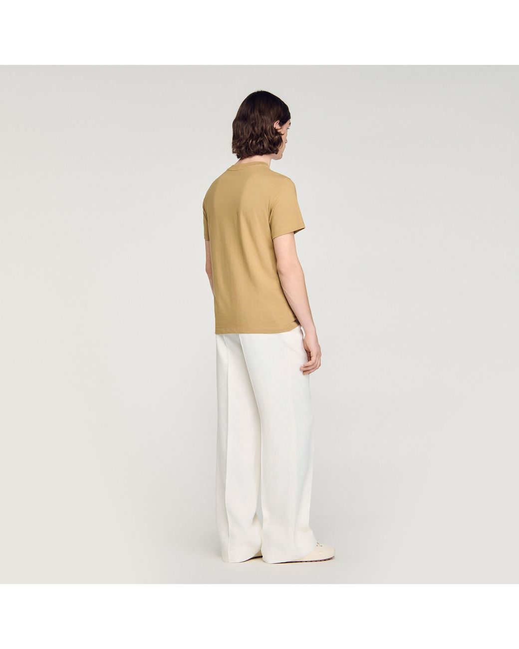 Sandro White Cotton T-Shirt for men