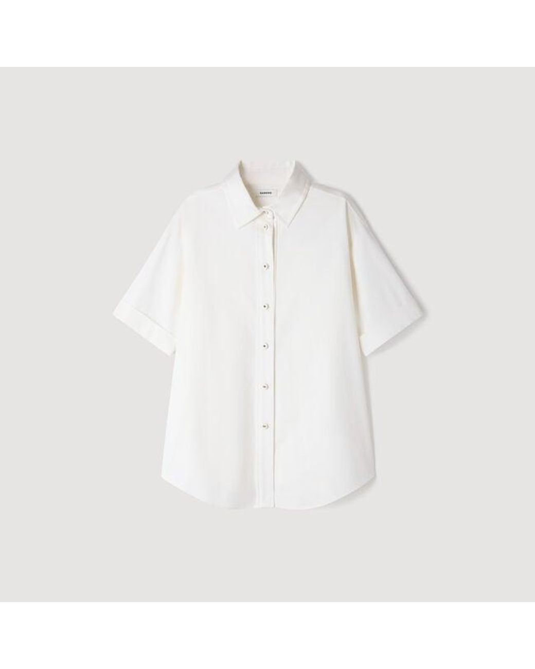 Sandro White Pleated Back Shirt