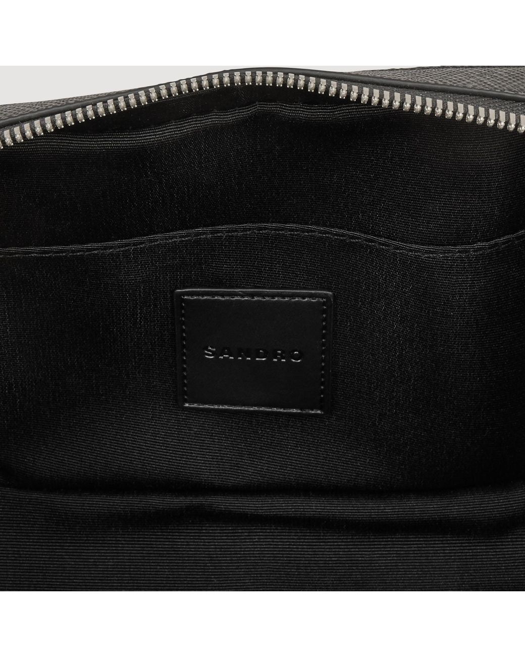 Sandro Black Small Reconstituted Leather Bag for men