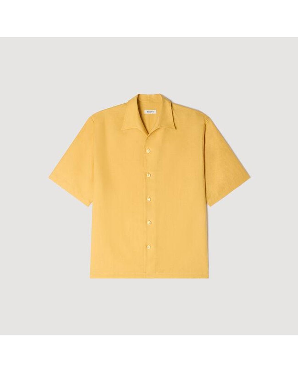Sandro Metallic Linen Shirt With Shark Collar for men