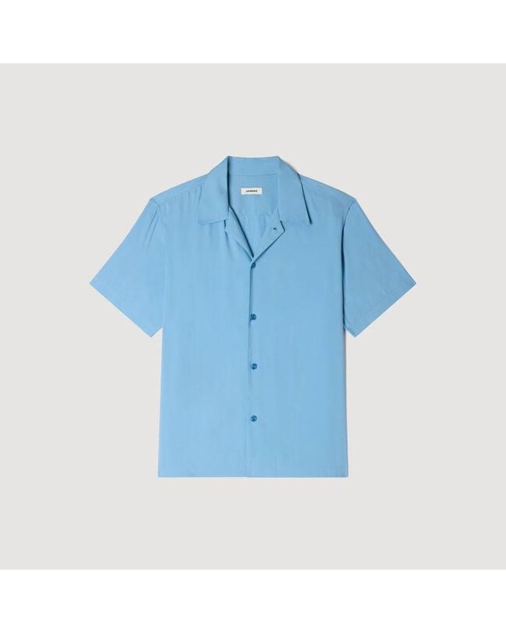 Sandro Blue Loose-Fit Shark Collar Shirt for men