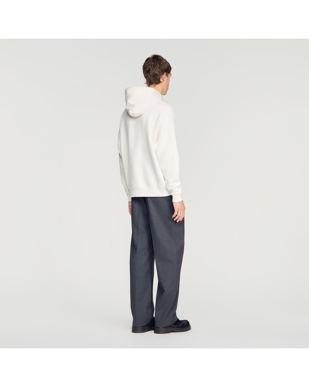 Sandro White Oversized Floral Print Sweatshirt for men