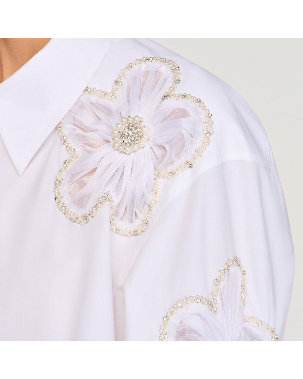 Sandro Blue Embroidered Shirt