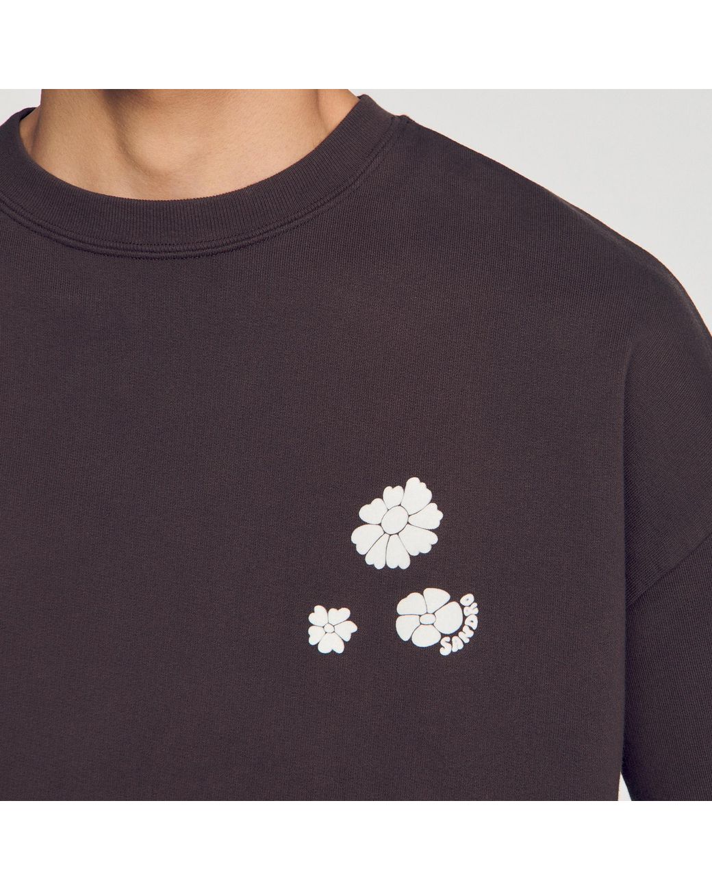 Sandro Blue Oversized Floral Sweatshirt for men
