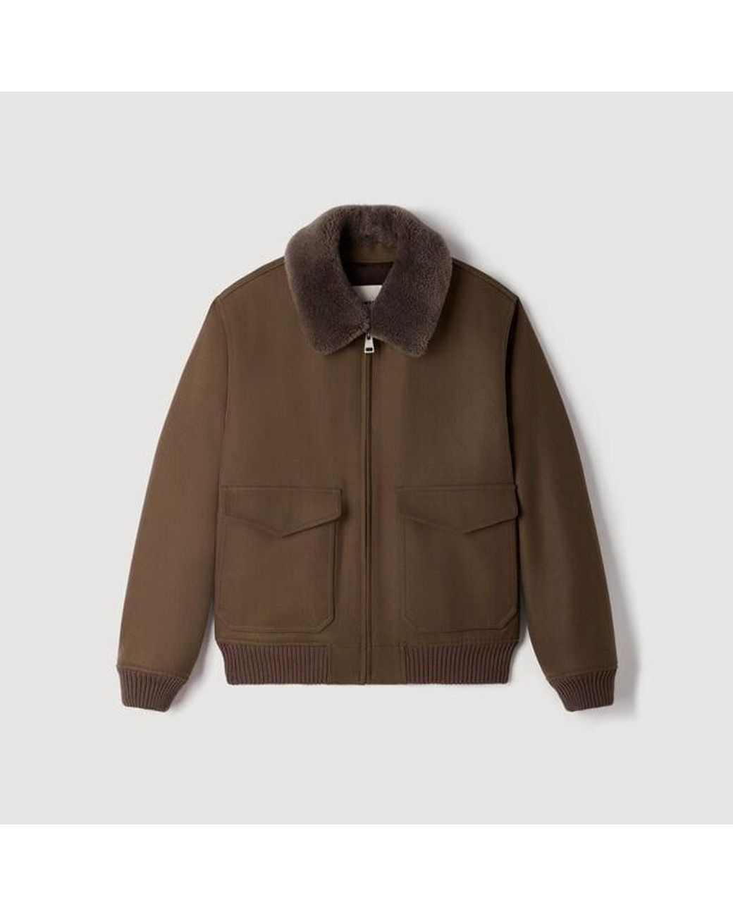Sandro Multicolor Wool Jacket With Removable Collar for men