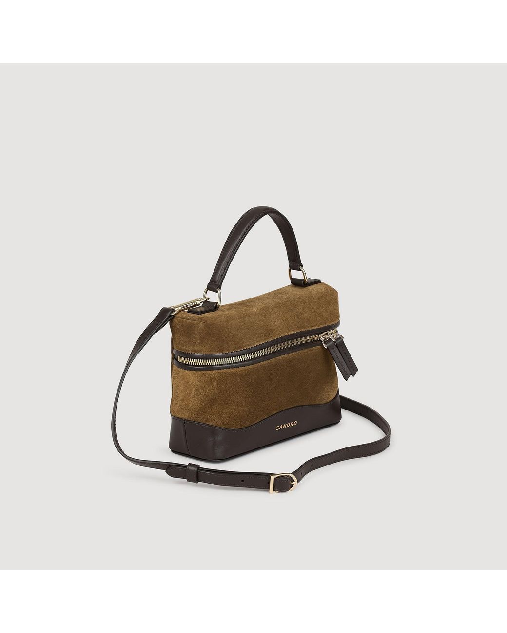 Sandro Brown Tangolino Leather And Suede Vanity