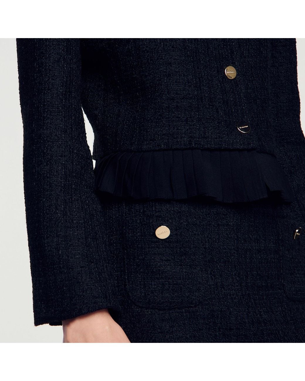 Sandro Blue 2-In-1 Tweed Jacket