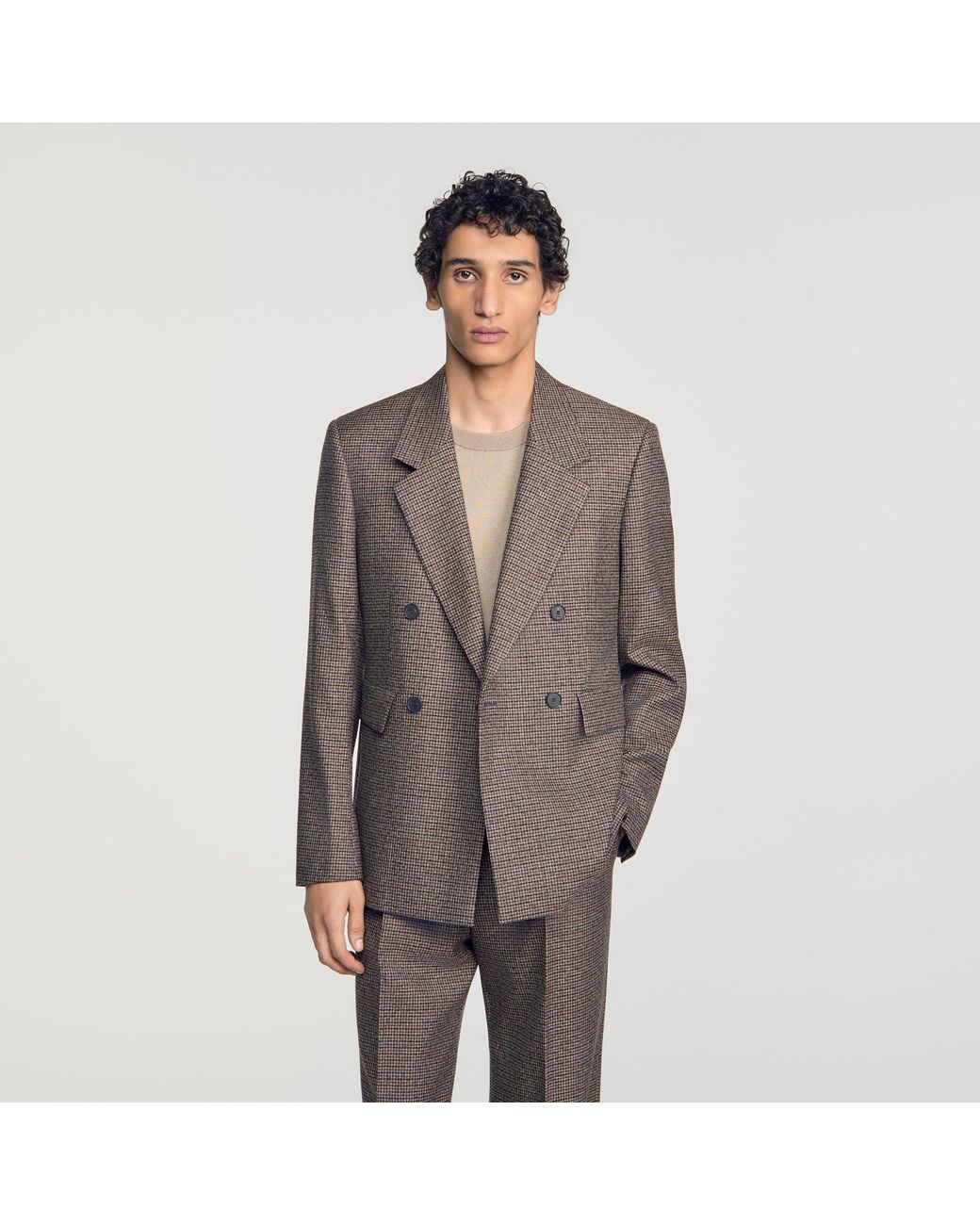 Sandro Gray Wool Suit Jacket for men