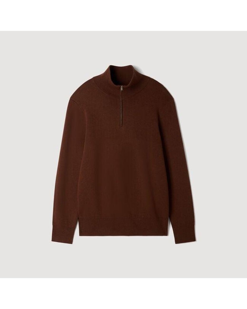 Sandro Brown Jumper With Standing Collar for men