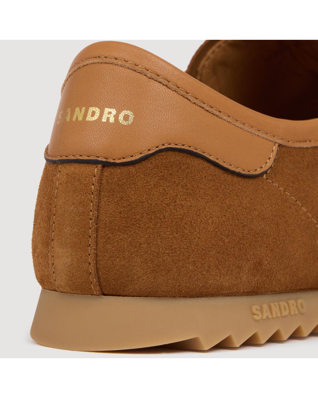 Sandro Brown Leather And Suede Low-Top Sneakers for men