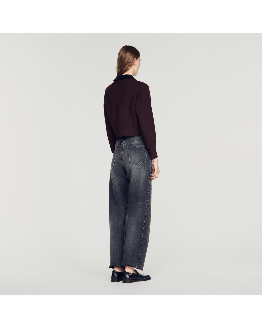Sandro Blue Cropped Coatigan