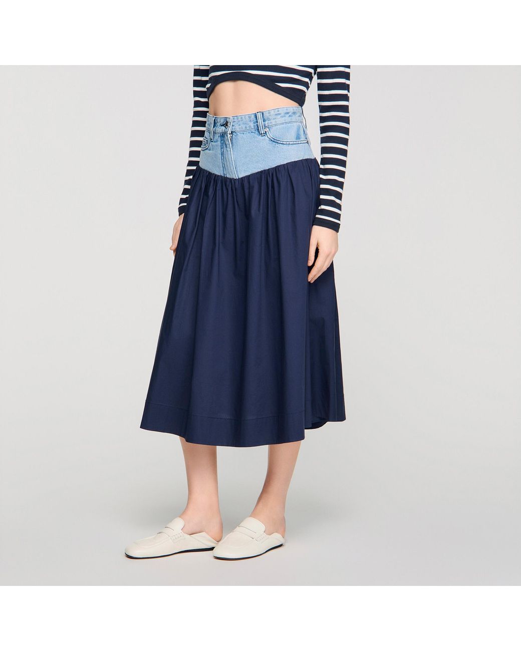 Sandro White Leather Loafers