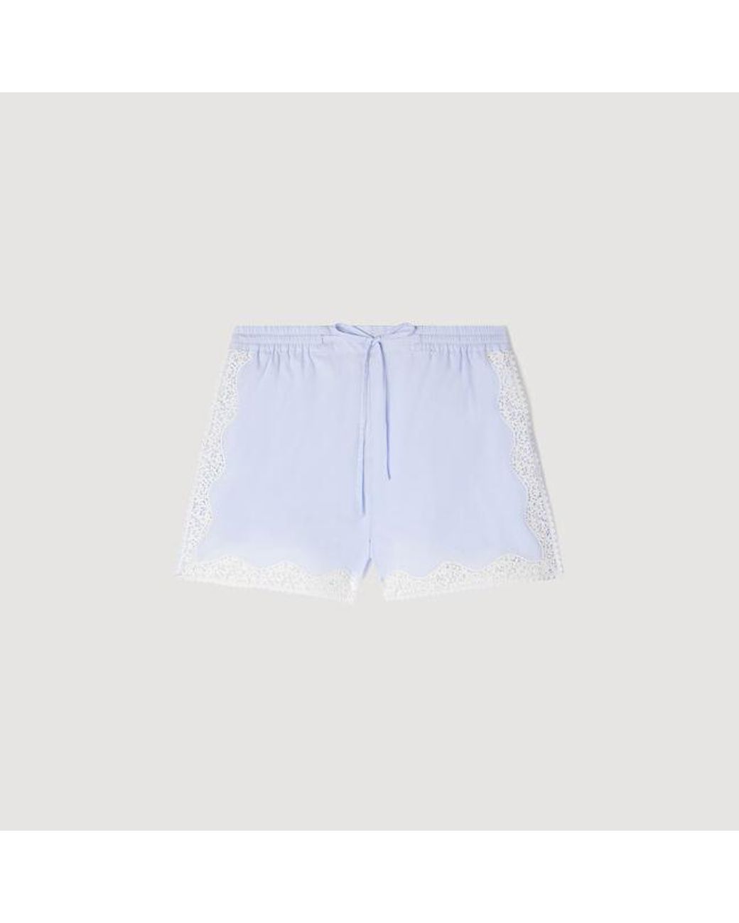 Sandro White Lace Detail Shorts