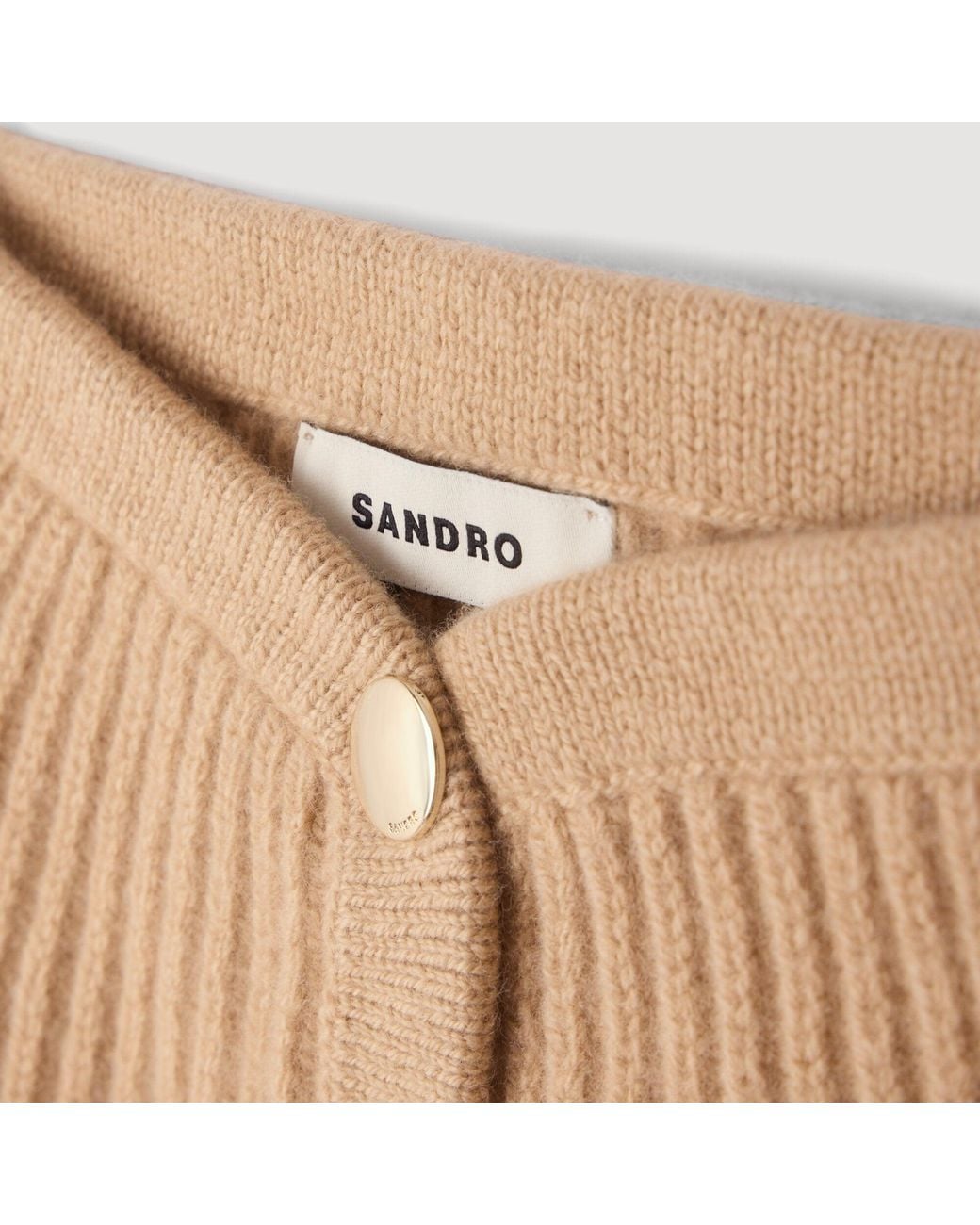 Sandro Natural Standing Collar With Buttons