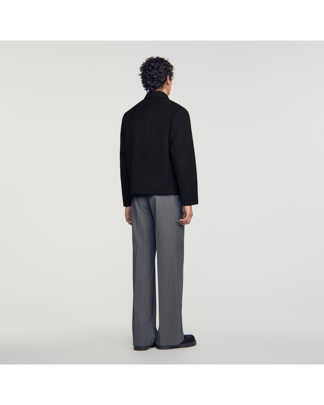 Sandro Black Zip-Up Jacket for men