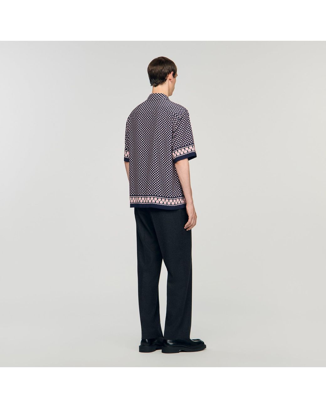 Sandro Blue Heart Motif Flowing Shirt for men