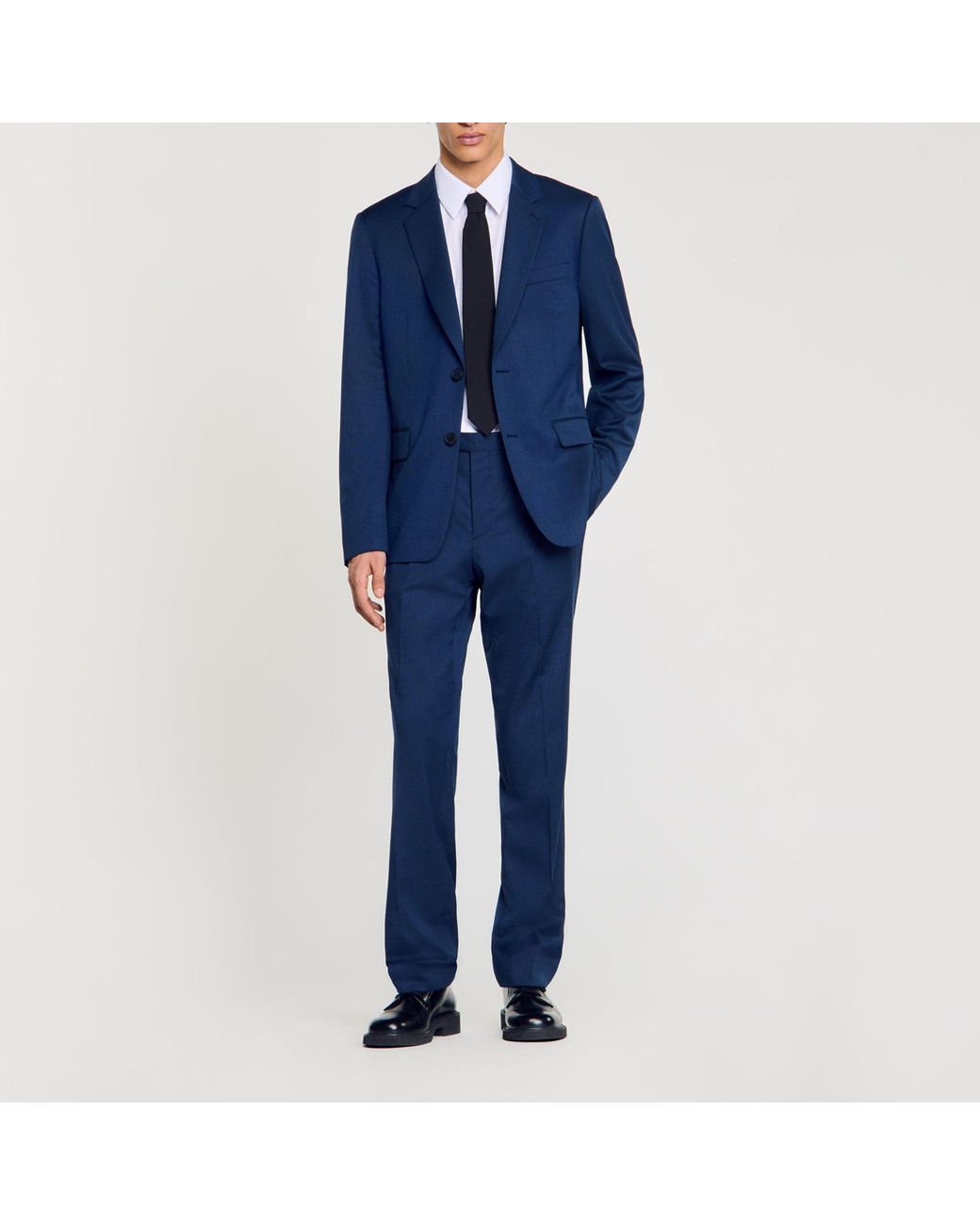 Sandro Blue Wool Suit Jacket for men