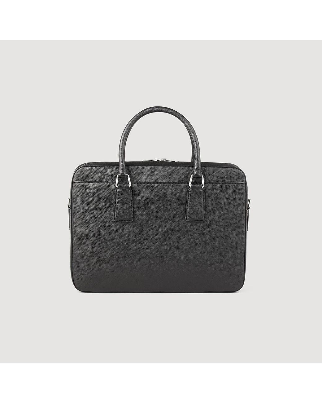 Sandro Black Reconstituted Leather Briefcase for men
