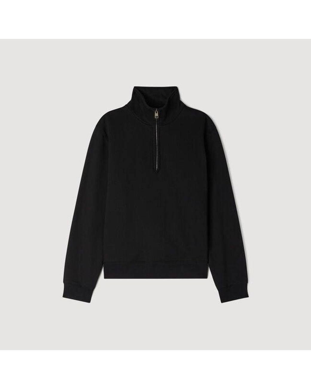 Sandro Black Cotton Sweatshirt for men