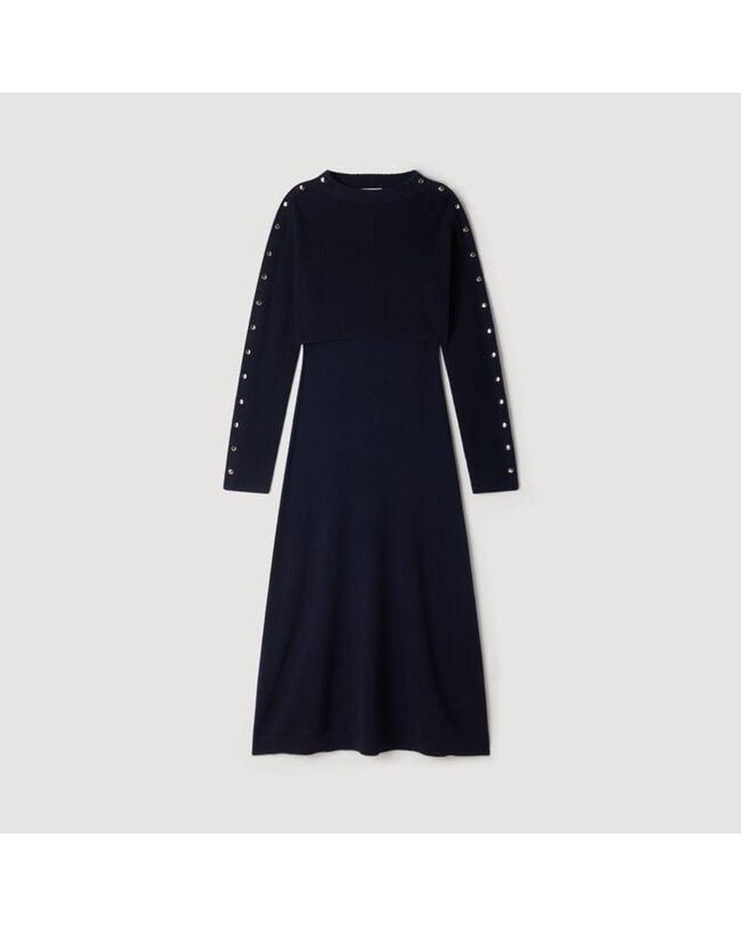 Sandro Blue In-1 Knit Maxi Dress