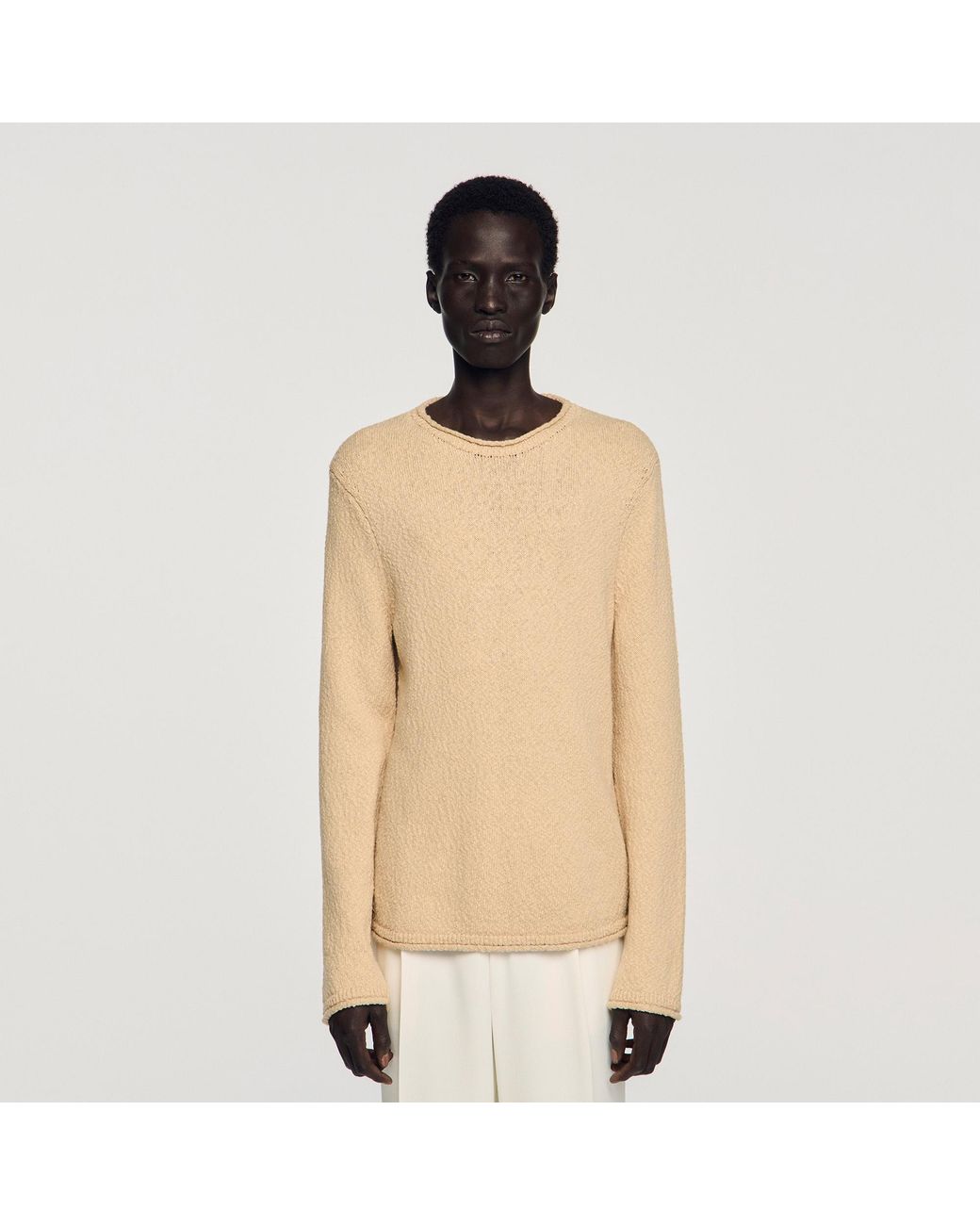 Pull en coton effet bouclette Sandro pour homme en coloris Natural