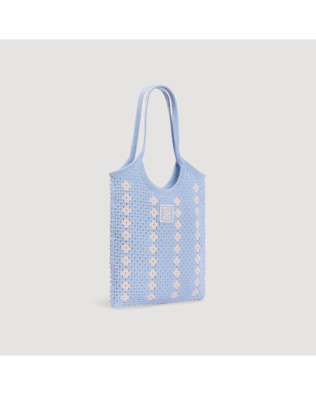 Sandro Blue Two-Tone Crochet Bag